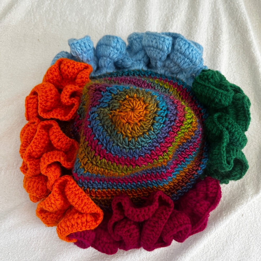 Handcrafted Crochet Ruffle Hat - Picture 2 of 3